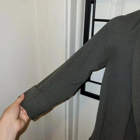 Aritzia wilfred chevalier draped open tuxedo blazer dark olive green gre… - Picture 8 of 11